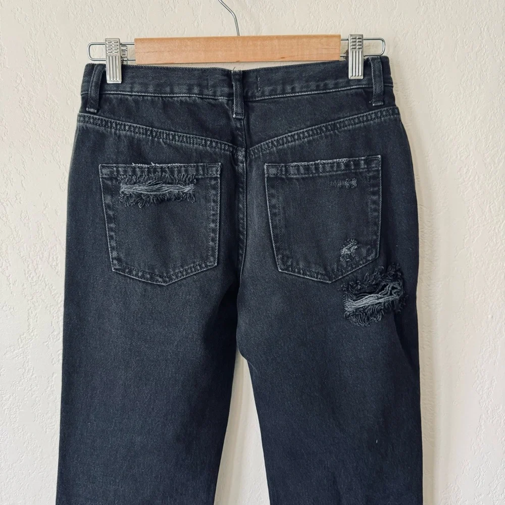 We The Free | Free People | boyfriend distressed black mom jeans - Picture 5 of 6